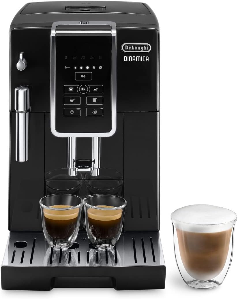 De’Longhi Dinamica ECAM 350.15.B Fully Automatic Bean-to-Cup Coffee Machine – Espresso & Cappuccino Maker, Integrated Grinder, 1.8L Water Tank, Black