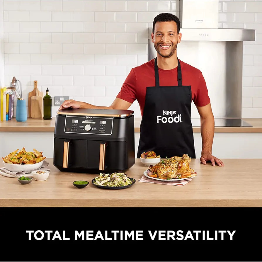 Ninja Foodi MAX Dual Zone Air Fryer, Tongs, 2 Drawers, 9.5L, 6-in-1, AF400UKCP