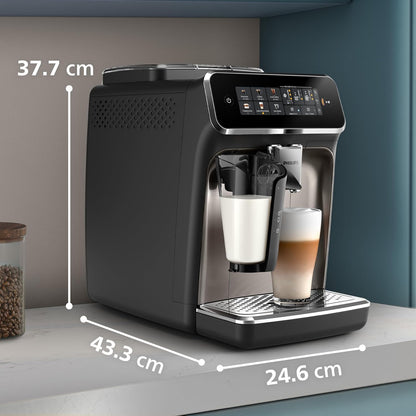 Philips 3300 Series Bean-to-Cup Coffee Machine EP3347/90 – 6 Hot & Iced Drinks, LatteGo Milk Frother, Ultra-Quiet Ceramic Grinder, Fully Automatic Espresso & Cappuccino Maker