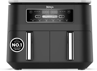 Ninja Foodi Dual Zone Digital Air Fryer, 2 Drawers, 7.6L, 6-in-1, Black AF300UK