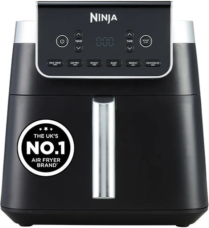 Ninja Air Fryer MAX PRO, 6.2L, Uses No Oil, Large Square Single Drawer, Roast, Bake, Air Fry, Digital, Cook From Frozen, Non-Stick, Dishwasher Safe Basket & Crisper Plate, Grey, AF180UKBRN