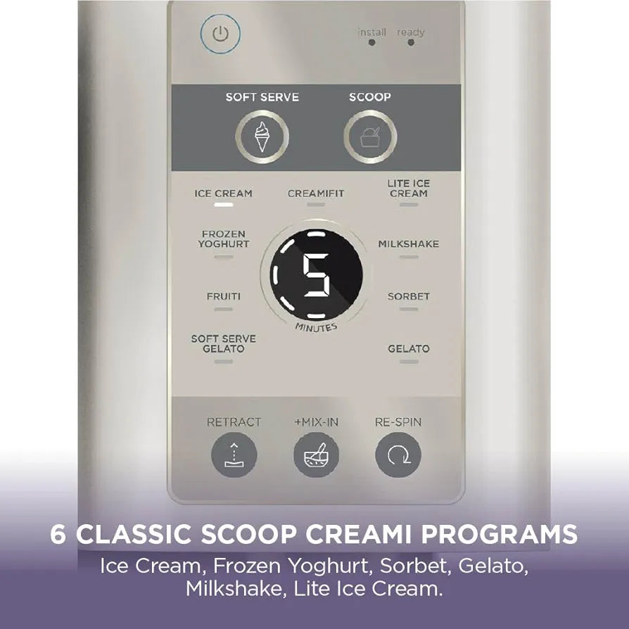Ninja CREAMi Scoop and Swirl Ice Cream Machine with 2x Tubs, 13 Functions, Makes Ice Cream, Soft Serve, Gelato, Sorbet, Milkshakes and More, Mix-In Option, Stone Gold, NC701UKSTGD