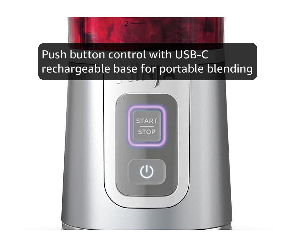 Ninja Blast Portable Blender, 530ml, Leakproof Lid & Sip Spout, Powerful Cordless Mini Blender, Rechargeable, Portable Smoothies, Protein Shakes, Blends Ice & Frozen Fruit, White, BC151UKWH