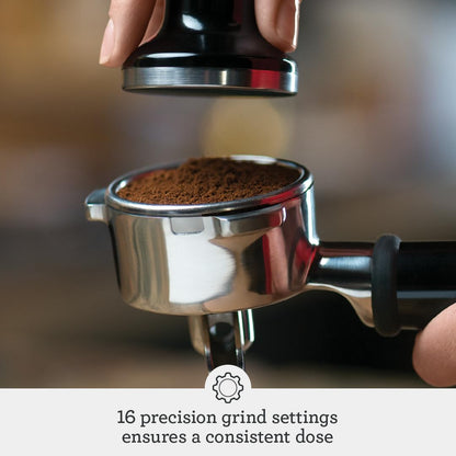 Sage The Barista Express Bean-to-Cup Coffee Machine – Integrated Grinder, Manual Milk Frother, 16 Grind Settings, 15-Bar Pump