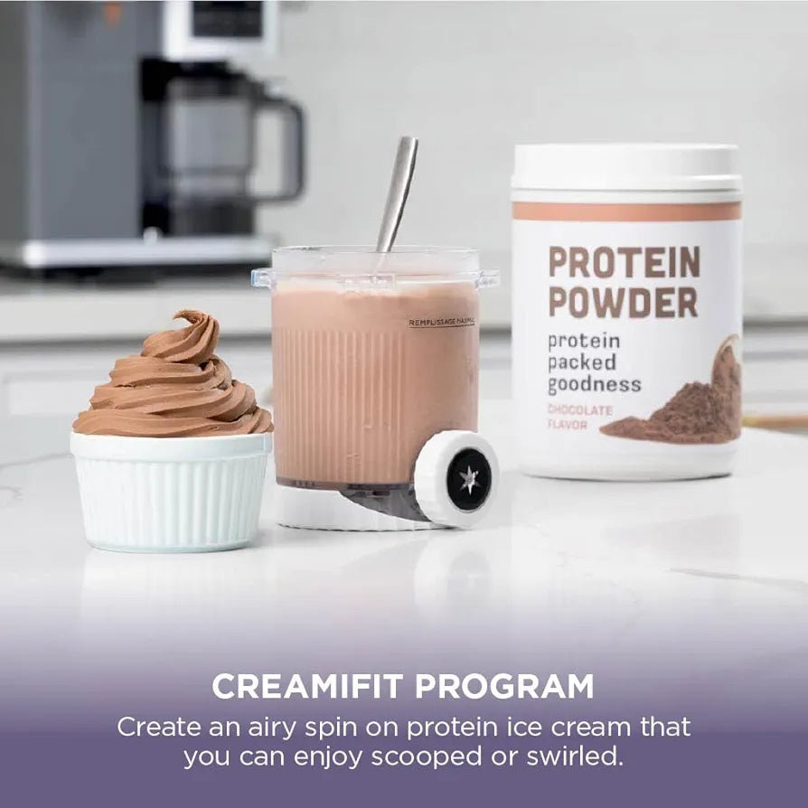 Ninja CREAMi Scoop and Swirl Ice Cream Machine with 2x Tubs, 13 Functions, Makes Ice Cream, Soft Serve, Gelato, Sorbet, Milkshakes and More, Mix-In Option, Stone Gold, NC701UKSTGD