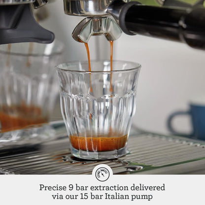 Sage The Barista Express Bean-to-Cup Coffee Machine – Integrated Grinder, Manual Milk Frother, 16 Grind Settings, 15-Bar Pump