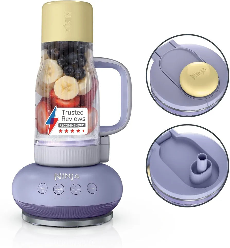 Ninja BlendBoss Blender with Portable Tumbler, Personal Blender with Removeable Travel Tumbler, 3 Auto Preset Modes, Lavender Lemonade DB351UKPR