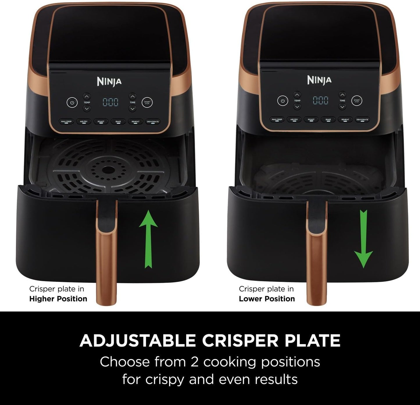 Ninja Air Fryer MAX PRO AF180UKCP – 6.2L Large Single Drawer Air Fryer, No Oil Cooking, Roast, Bake & Air Fry, Family Size, Black & Copper