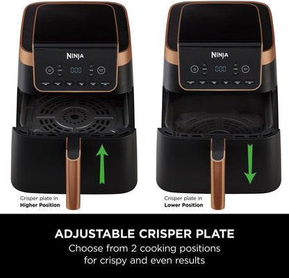 Ninja Air Fryer MAX PRO AF180UKCP – 6.2L Large Single Drawer Air Fryer, No Oil Cooking, Roast, Bake & Air Fry, Family Size, Black & Copper