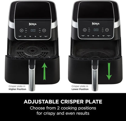Ninja Air Fryer MAX PRO, 6.2L, Uses No Oil, Large Square Single Drawer, Roast, Bake, Air Fry, Digital, Cook From Frozen, Non-Stick, Dishwasher Safe Basket & Crisper Plate, Grey, AF180UKBRN