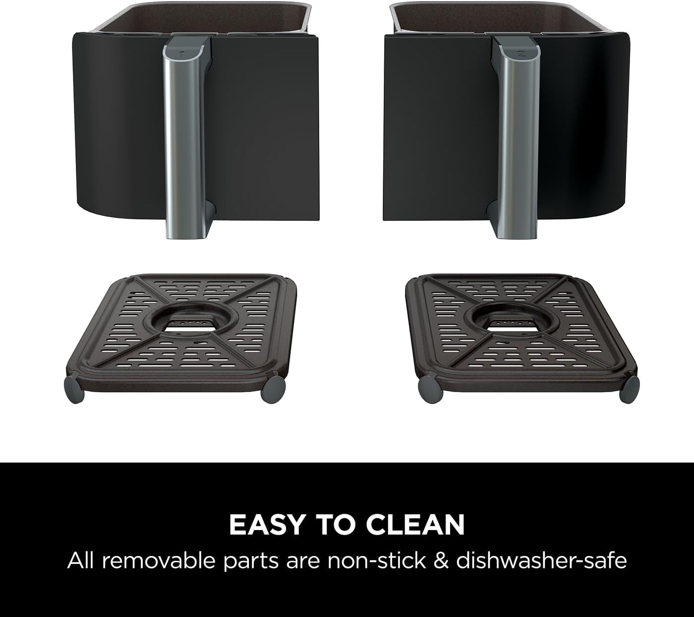 Ninja Foodi Dual Zone Digital Air Fryer, 2 Drawers, 7.6L, 6-in-1, Black AF300UK