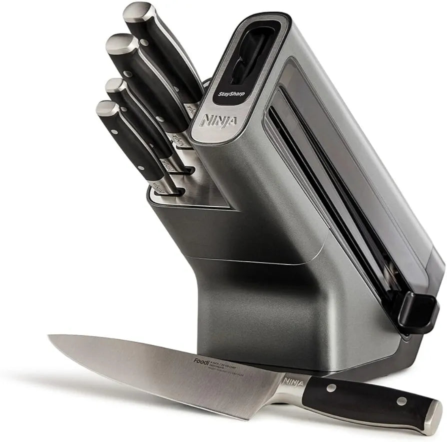 Ninja Foodi StaySharp 5-Piece Knife Set, Block & Sharpener
