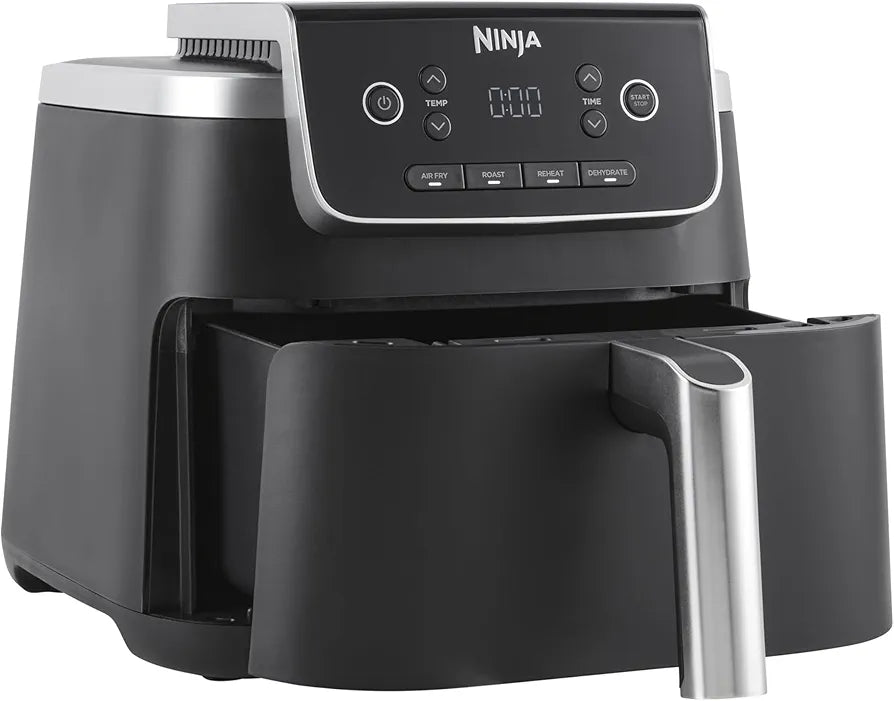 Ninja PRO 4.7L Air Fryer 4 in 1, Single Drawer, Air Frying, Roast Cooking, Heating, Drying, Non-stick Components Dishwasher Safe, Black, AF140EU