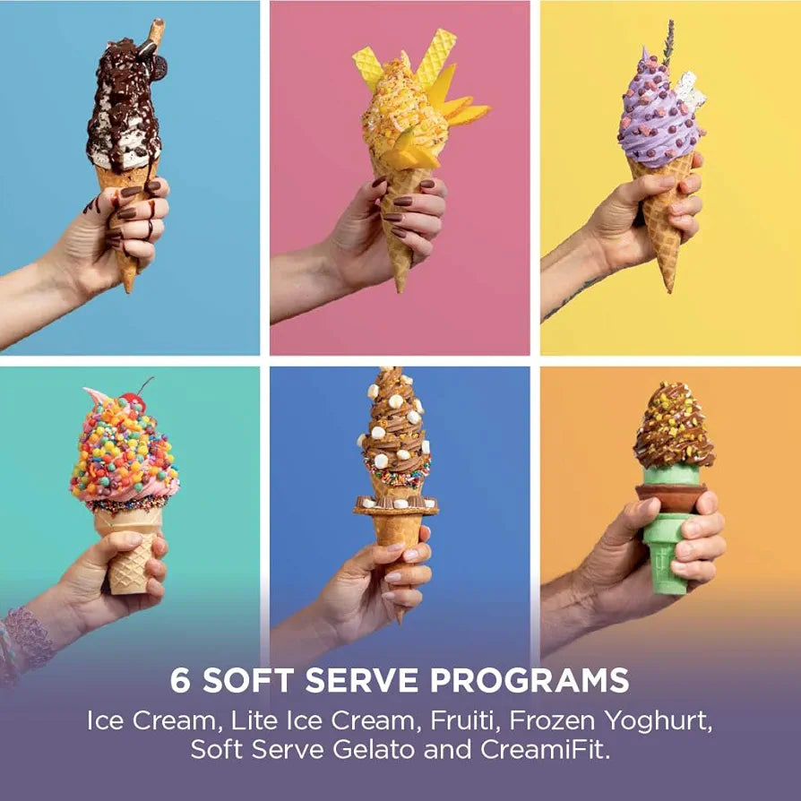 Ninja CREAMi Scoop and Swirl Ice Cream Machine with 2x Tubs, 13 Functions, Makes Ice Cream, Soft Serve, Gelato, Sorbet, Milkshakes and More, Mix-In Option, Stone Gold, NC701UKSTGD
