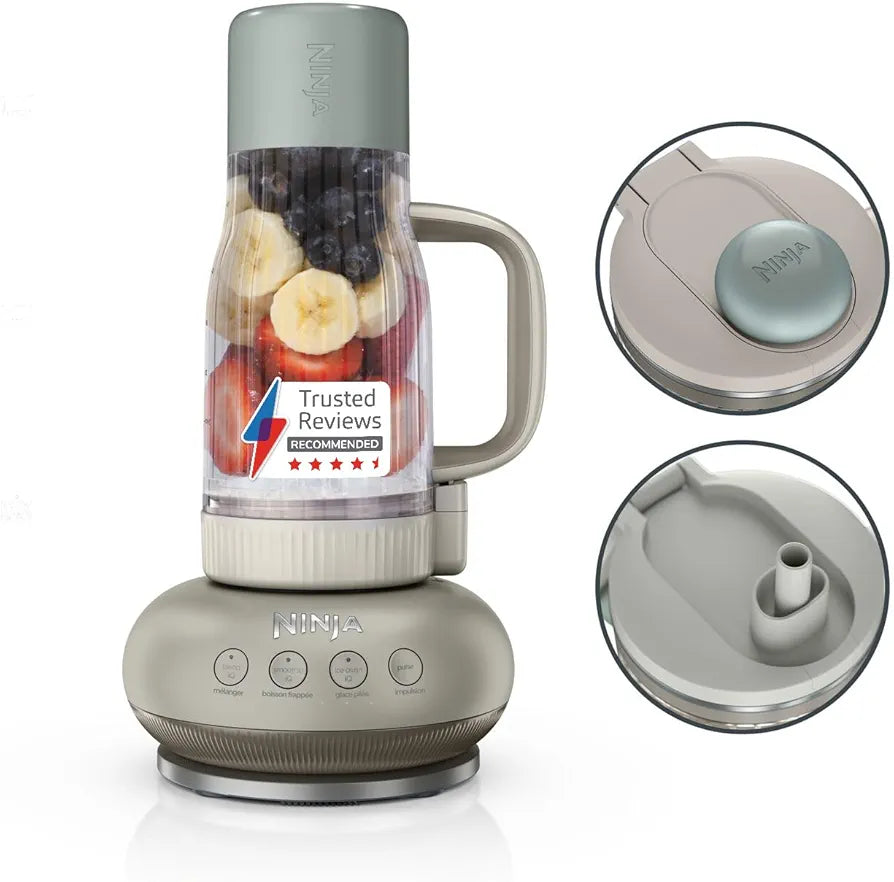 Ninja BlendBoss Blender with Portable Tumbler, Personal Blender with Removeable Travel Tumbler, 3 Auto Preset Modes, Stone DB351UKST