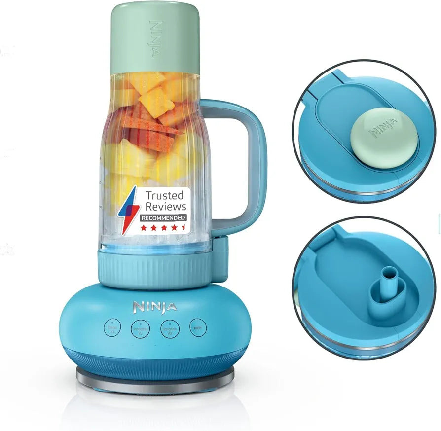 Ninja BlendBoss Blender with Portable Tumbler, Personal Blender with Removeable Travel Tumbler, 3 Auto Preset Modes, Blue Raspberry DB351UKBL