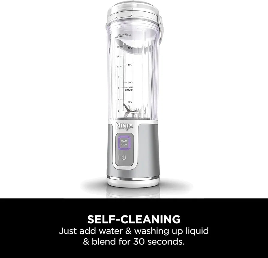Ninja Blast Portable Blender, 530ml, Leakproof Lid & Sip Spout, Powerful Cordless Mini Blender, Rechargeable, Portable Smoothies, Protein Shakes, Blends Ice & Frozen Fruit, White, BC151UKWH