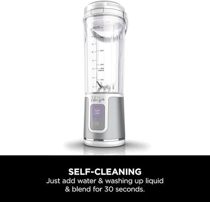 Ninja Blast Portable Blender, 530ml, Leakproof Lid & Sip Spout, Powerful Cordless Mini Blender, Rechargeable, Portable Smoothies, Protein Shakes, Blends Ice & Frozen Fruit, White, BC151UKWH