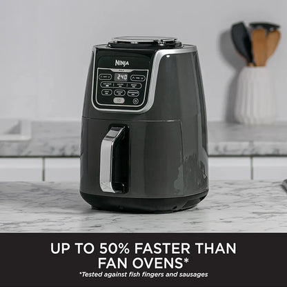Ninja Air Fryer MAX, 5.2L, 6-in-1, Uses No Oil, Air Fry, Max Crisp, Roast, Bake, Reheat, Dehydrate, Family Size, Digital, Cook From Frozen, Non-Stick, Dishwasher Safe Basket, Grey & Black, AF160UK