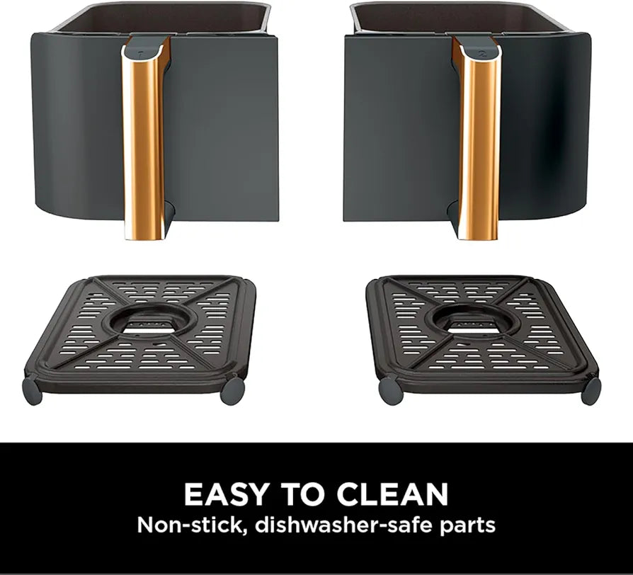 Ninja Foodi MAX Dual Zone Air Fryer,  Tongs, 2 Drawers, 9.5L, 6-in-1, AF400UKCP
