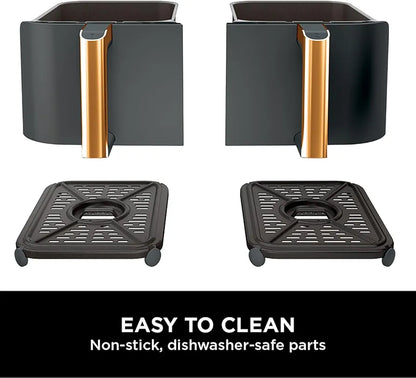Ninja Foodi MAX Dual Zone Air Fryer,  Tongs, 2 Drawers, 9.5L, 6-in-1, AF400UKCP
