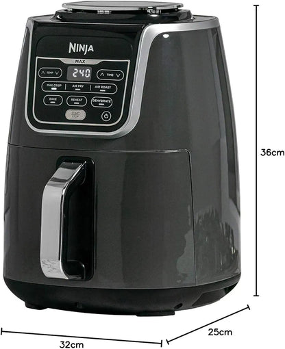 Ninja Air Fryer MAX, 5.2L, 6-in-1, Uses No Oil, Air Fry, Max Crisp, Roast, Bake, Reheat, Dehydrate, Family Size, Digital, Cook From Frozen, Non-Stick, Dishwasher Safe Basket, Grey & Black, AF160UK