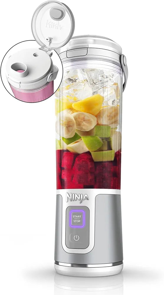 Ninja Blast Portable Blender, 530ml, Leakproof Lid & Sip Spout, Powerful Cordless Mini Blender, Rechargeable, Portable Smoothies, Protein Shakes, Blends Ice & Frozen Fruit, White, BC151UKWH