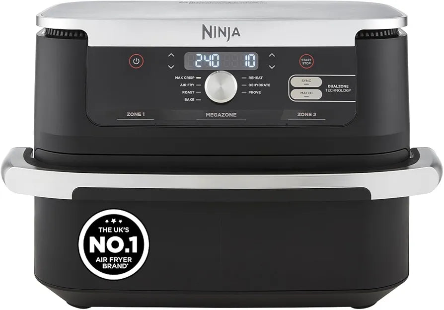 Ninja Foodi FlexDrawer Double Zone Air Fryer with Removable Divider, 10.4L Large Drawer, 7-in-1 Oil-Free Air Fryer for Frying, Roasting, Baking with Maximum Crispness