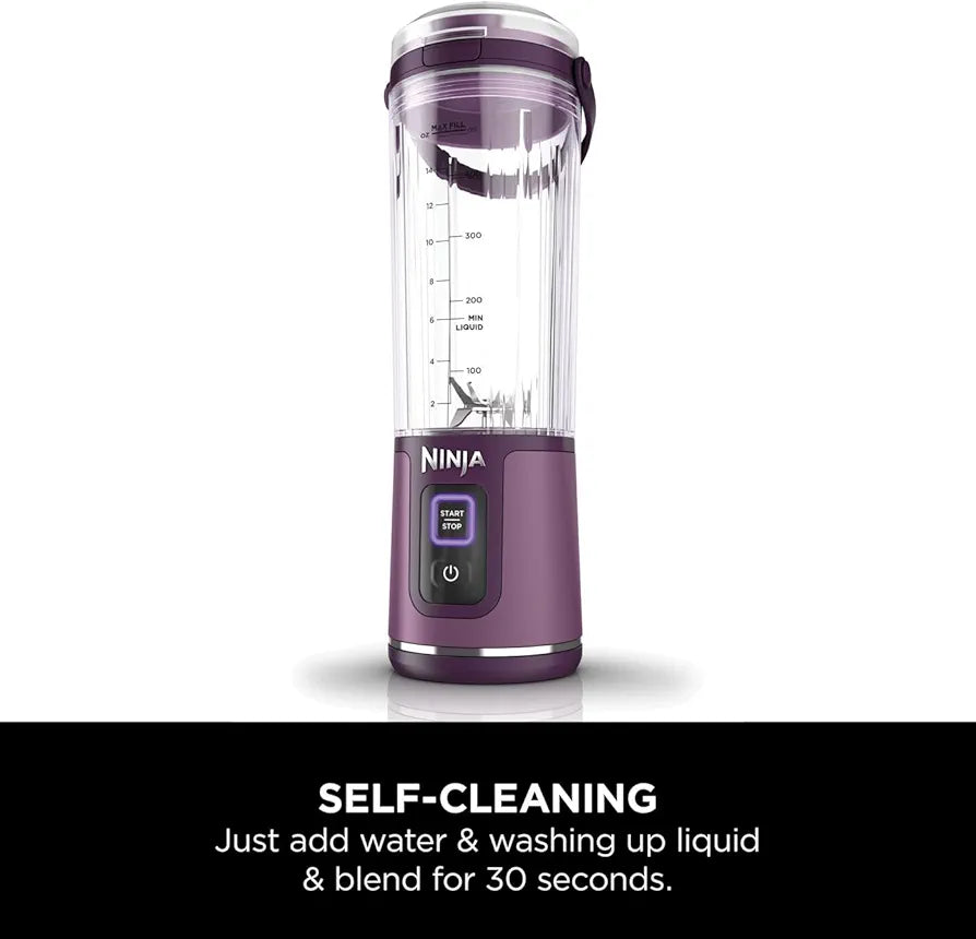 Ninja Blast Portable Blender, 530ml, Leakproof Lid & Sip Spout, Powerful Cordless Mini Blender, Rechargeable, Portable Smoothies, Protein Shakes, Blends Ice & Frozen Fruit, Purple, BC151UKPR