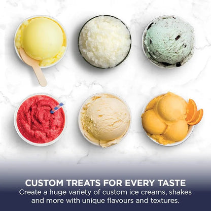 Ninja CREAMi Deluxe Ice Cream Maker and Frozen Dessert Maker with 3 Tubs, 10 Functions, Makes Ice Cream Slushi and More, 2-in-1 Flavour Option, Stone Gold, NC501UKSTGD