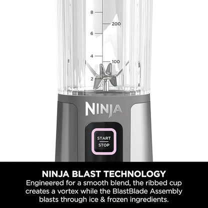 Ninja 2-Pack Blast 530ml Portable Blender, Leakproof Lid & Sip Spout, Cordless Mini Blender, Rechargeable, Portable Smoothies, Protein Shakes, & Frozen Fruit, Rose Gold & Metallic Silver, BC151UKEUGV