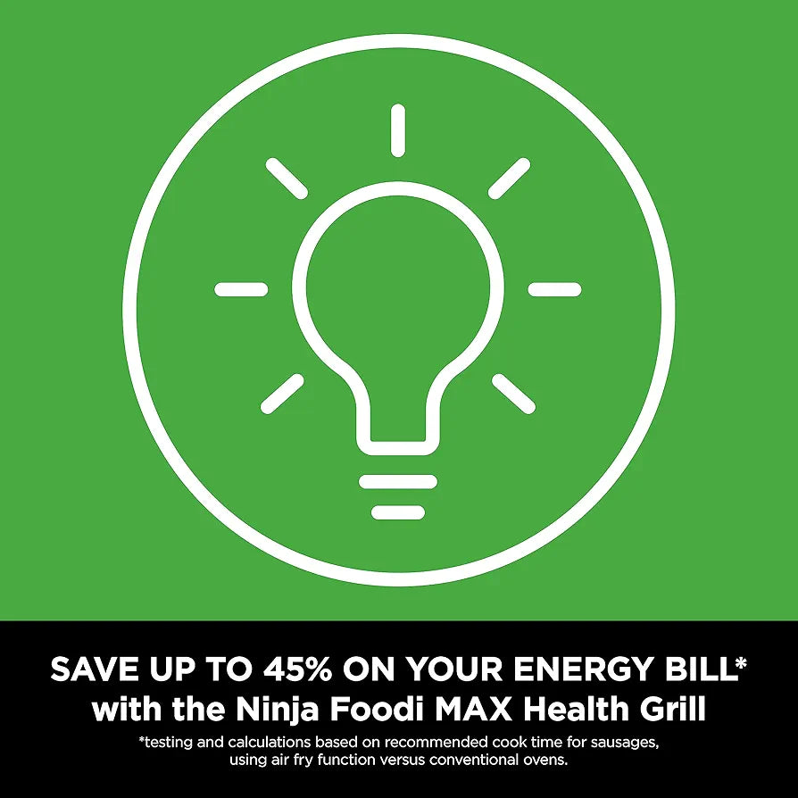 Ninja Foodi MAX Health Grill & Air Fryer 3.8L with Digital Cooking Probe, 6-in-1 Air Fry, Bake, Roast & more, Dishwasher Safe Parts, Large Grill Plate, Copper/Black Amazon Exclusive AG551UKCP