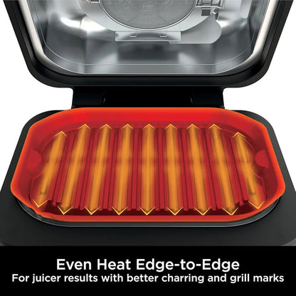 Ninja Foodi MAX PRO Health Grill, Flat Plate & Air Fryer 3.8L with Digital Cooking Probe, 7-in-1, Air Fry, Bake & more, Dishwasher Safe Parts, Cleaning Brush, Large Grill Plate, Silver/Black AG651UK
