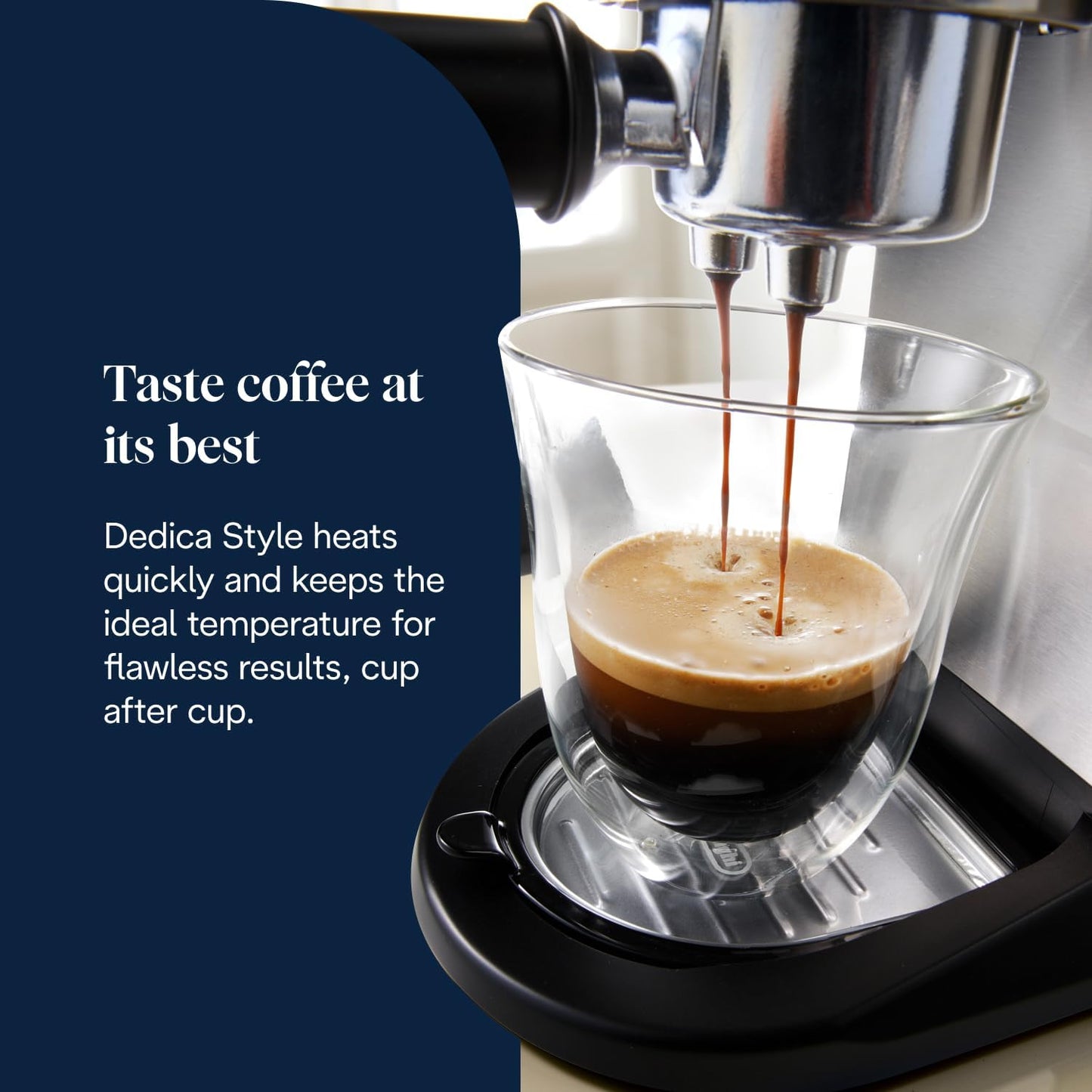 De’Longhi Dedica Style EC685M Traditional Pump Espresso Machine – Coffee & Cappuccino Maker, 15-Bar Pressure, Slim Design, Silver