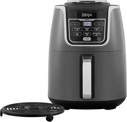 Ninja Air Fryer MAX, 5.2L, 6-in-1, Uses No Oil, Air Fry, Max Crisp, Roast, Bake, Reheat, Dehydrate, Family Size, Digital, Cook From Frozen, Non-Stick, Dishwasher Safe Basket, Grey & Black, AF160UK