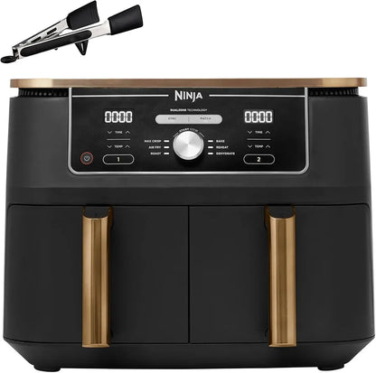 Ninja Foodi MAX Dual Zone Air Fryer,  Tongs, 2 Drawers, 9.5L, 6-in-1, AF400UKCP
