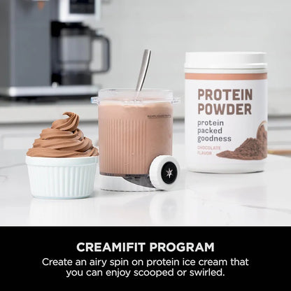 Ninja CREAMi Scoop and Swirl Soft Serve and Ice Cream Maker with 2x Tubs, 13 Functions, Makes Ice Cream, Soft Serve, Gelato, Sorbet, Milkshakes and More, Mix-In Option, Platinum Silver, NC701UK