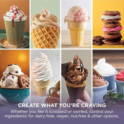Ninja CREAMi Scoop and Swirl Ice Cream Machine with 2x Tubs, 13 Functions, Makes Ice Cream, Soft Serve, Gelato, Sorbet, Milkshakes and More, Mix-In Option, Stone Gold, NC701UKSTGD