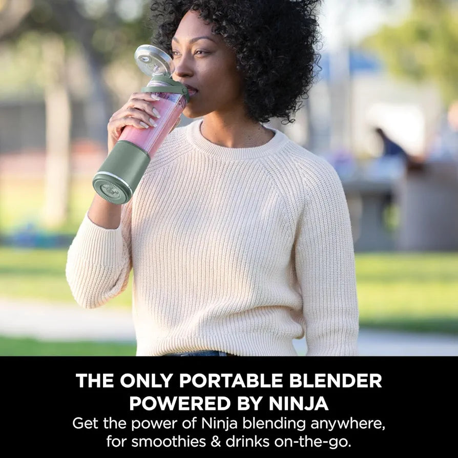 Ninja Blast Portable Blender, 530ml, Leakproof Lid & Sip Spout, Powerful Cordless Mini Blender, Rechargeable, Portable Smoothies, Protein Shakes, Blends Ice & Frozen Fruit, Forest Green, BC151UKEM