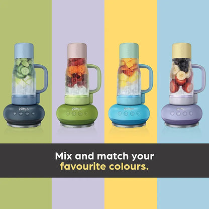 Ninja BlendBoss Blender with Portable Tumbler, Personal Blender with Removeable Travel Tumbler, 3 Auto Preset Modes, Blue Raspberry DB351UKBL