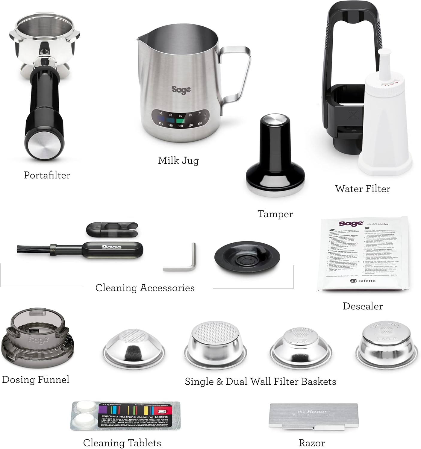 Sage The Barista Express Bean-to-Cup Coffee Machine – Integrated Grinder, Manual Milk Frother, 16 Grind Settings, 15-Bar Pump