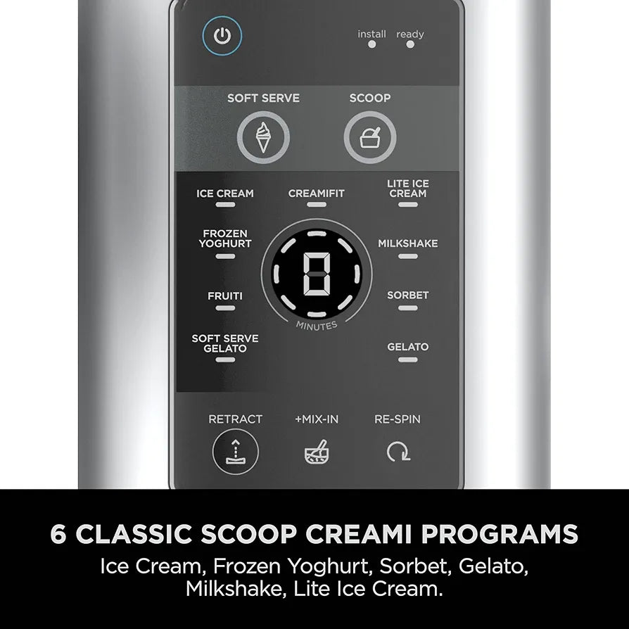 Ninja CREAMi Scoop and Swirl Soft Serve and Ice Cream Maker with 2x Tubs, 13 Functions, Makes Ice Cream, Soft Serve, Gelato, Sorbet, Milkshakes and More, Mix-In Option, Platinum Silver, NC701UK
