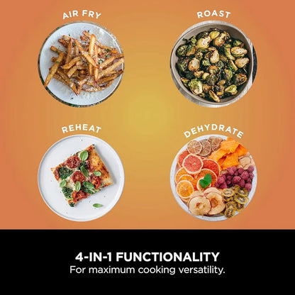 Ninja PRO 4.7L Air Fryer 4 in 1, Single Drawer, Air Frying, Roast Cooking, Heating, Drying, Non-stick Components Dishwasher Safe, Black, AF140EU