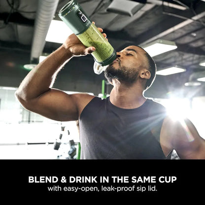 Ninja Blast Portable Blender, 530ml, Leakproof Lid & Sip Spout, Powerful Cordless Mini Blender, Rechargeable, Portable Smoothies, Protein Shakes, Blends Ice & Frozen Fruit, Forest Green, BC151UKEM