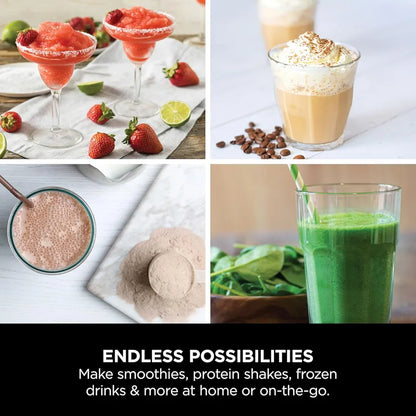 Ninja Blast Portable Blender, 530ml, Leakproof Lid & Sip Spout, Powerful Cordless Mini Blender, Rechargeable, Portable Smoothies, Protein Shakes, Blends Ice & Frozen Fruit, Forest Green, BC151UKEM