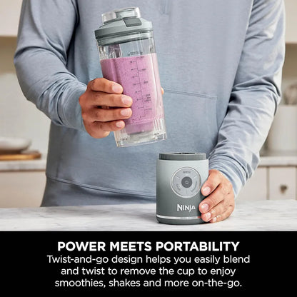 Ninja Blast Max Portable Blender, 570ml, Rechargeable Battery, Blending Cup & Leak-proof Lid, 3x Blend Functions, Makes Smoothies, Protein Shakes, Blends Ice & Frozen Fruit, Silver BC251EUSL