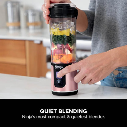 Ninja 2-Pack Blast 530ml Portable Blender, Leakproof Lid & Sip Spout, Cordless Mini Blender, Rechargeable, Portable Smoothies, Protein Shakes, & Frozen Fruit, Rose Gold & Metallic Silver, BC151UKEUGV