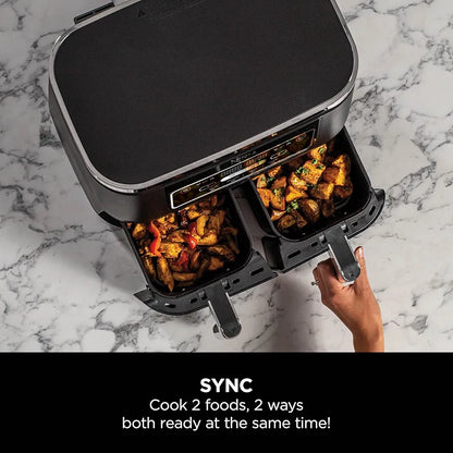 Ninja Foodi Dual Zone Digital Air Fryer, 2 Drawers, 7.6L, 4-in-1, Uses No Oil