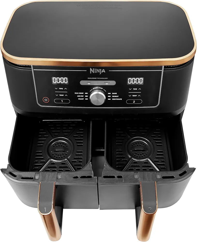 Ninja Foodi MAX Dual Zone Air Fryer,  Tongs, 2 Drawers, 9.5L, 6-in-1, AF400UKCP