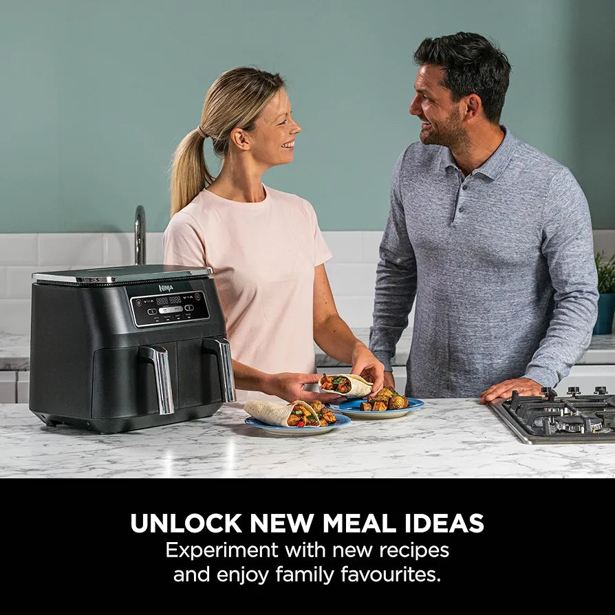 Ninja Foodi Dual Zone Digital Air Fryer, 2 Drawers, 7.6L, 4-in-1, Uses No Oil